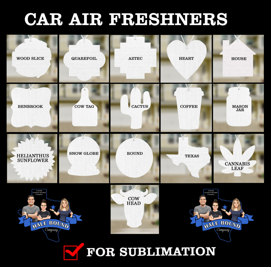 CAR AIR FRESHENERS - FOR SUBLIMATION