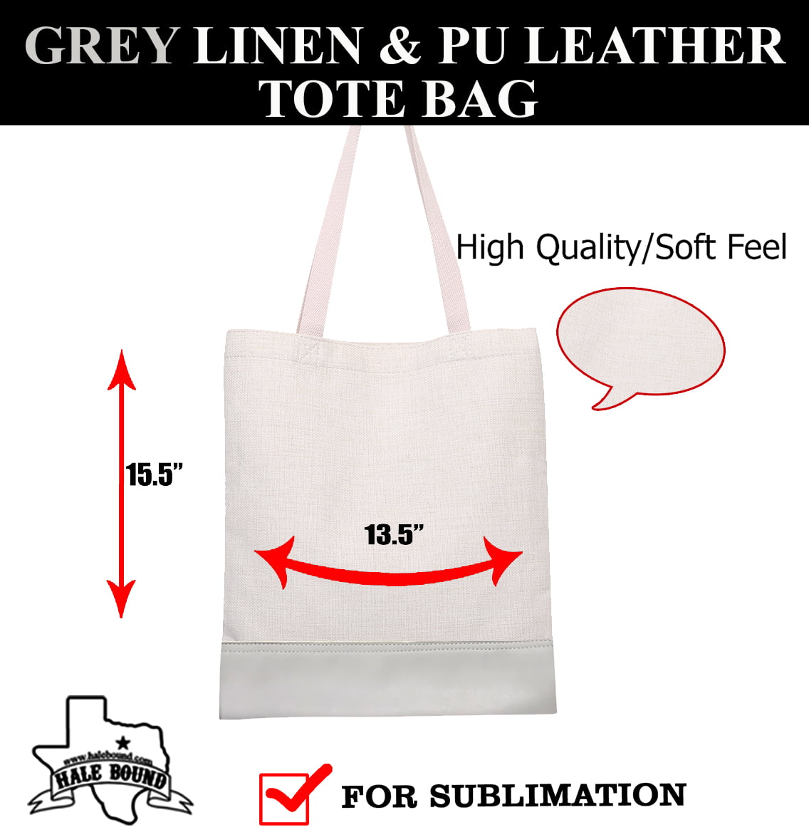 PU LEATHER & LINEN TOTE BAG - Hale Bound