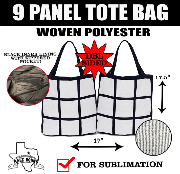 9 PANEL TOTE BAG - BLANK FOR SUBLIMATION - Hale Bound Company