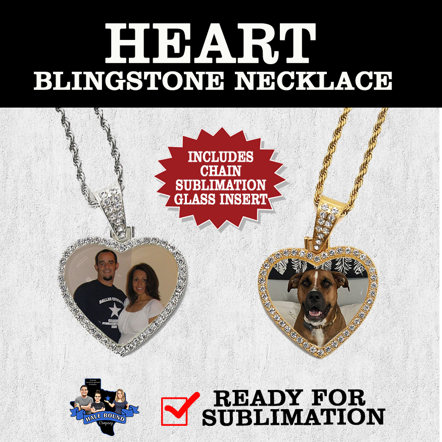 Heart Blingstone Necklace - Blank For Sublimation