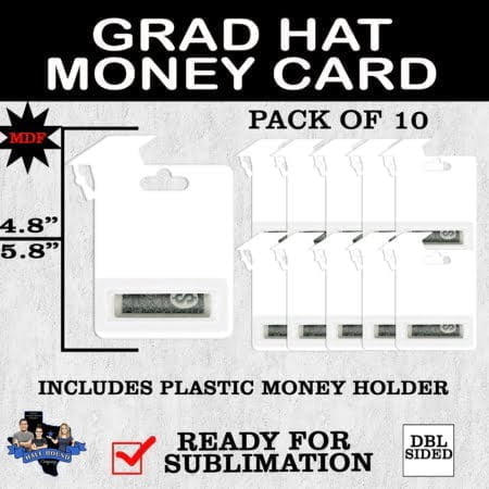 GRAD HAT MONEY CARD HOLDER (MDF BLANK FOR SUBLIMATION) - 10 PACK