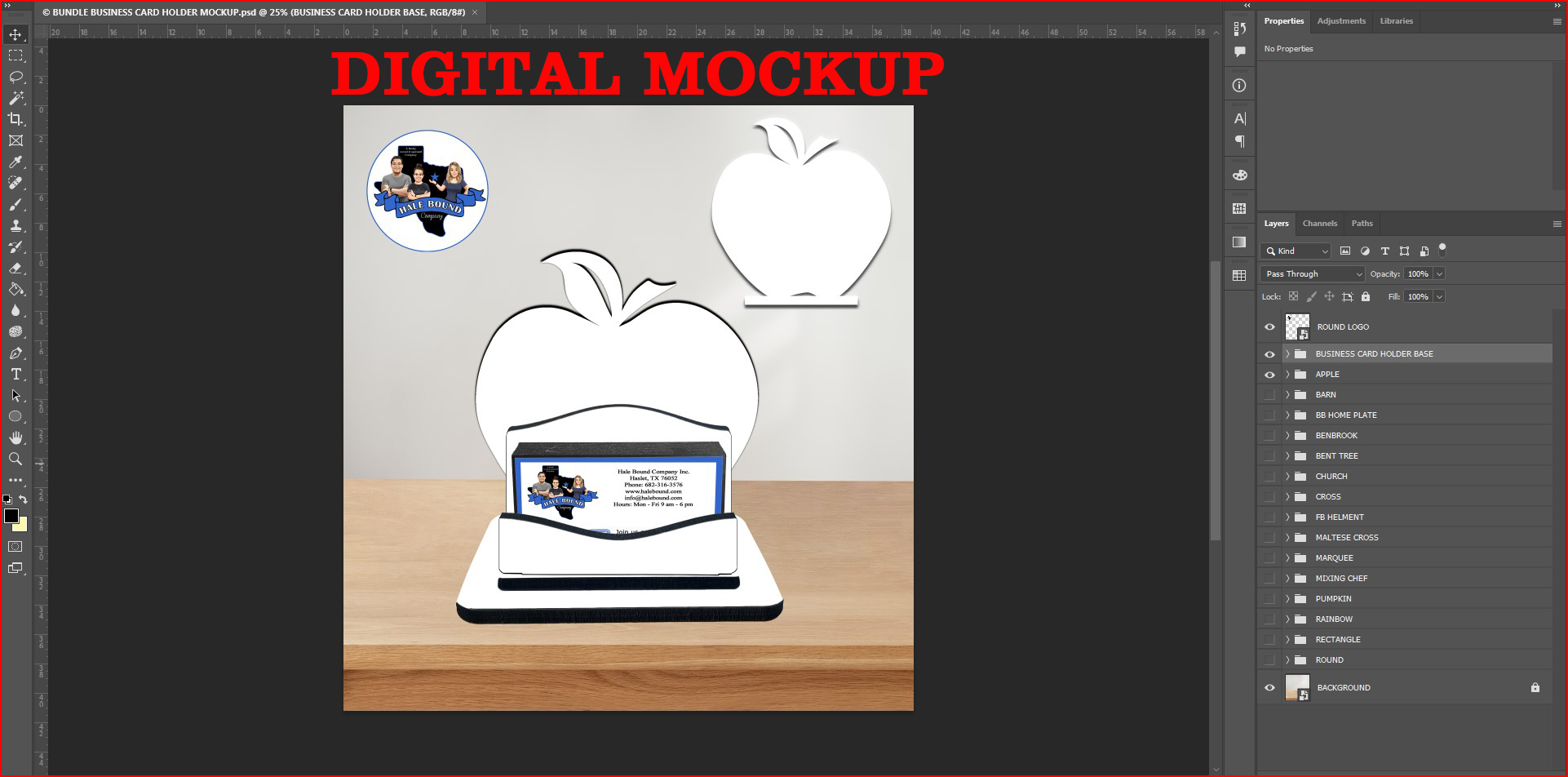 BUSINESS CARD HOLDER KIT DIGITAL MOCKUP REQUIRED