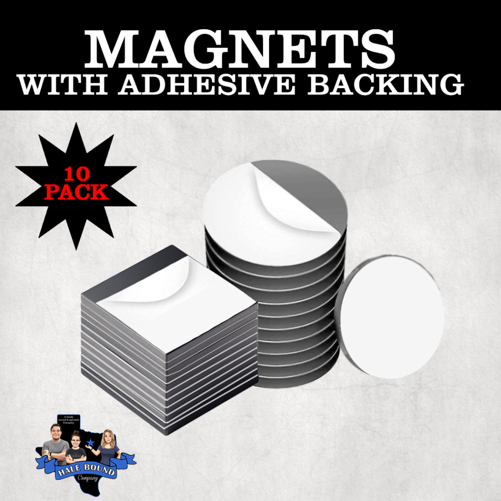 MAGNETS WITH ADHESIVE BACKING - 10 PACK