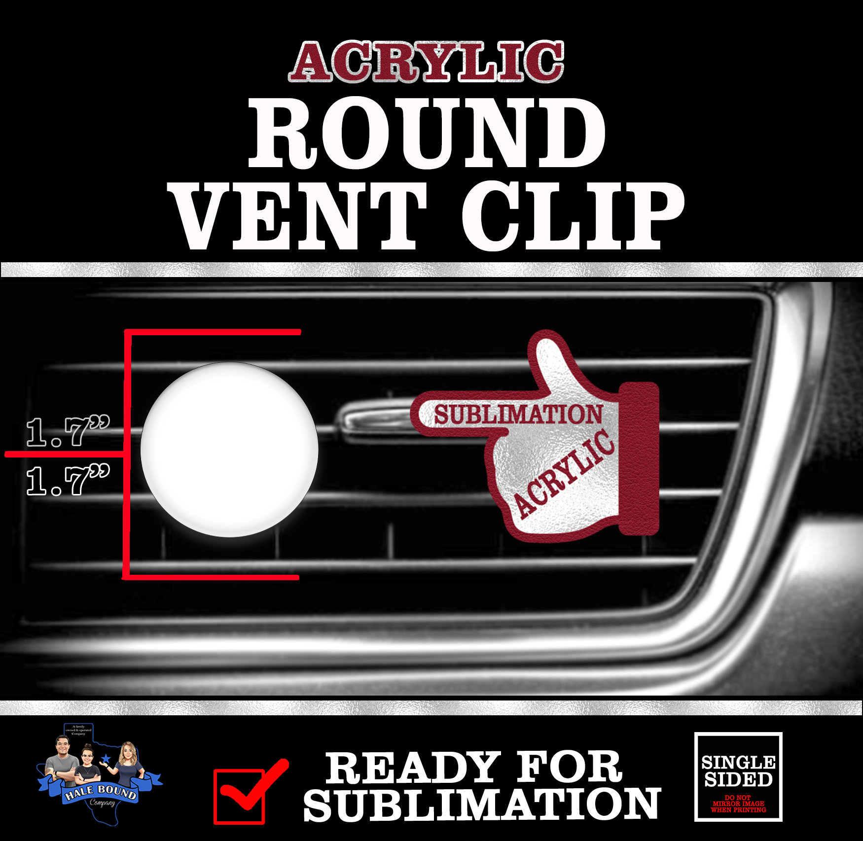 ROUND ACRYLIC CAR VENT FRESHENERS