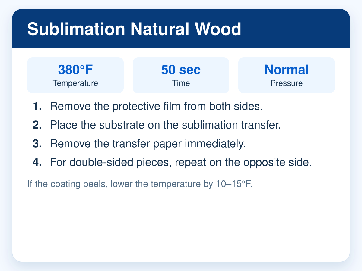 Sublimation Natural Wood pressing instructions
