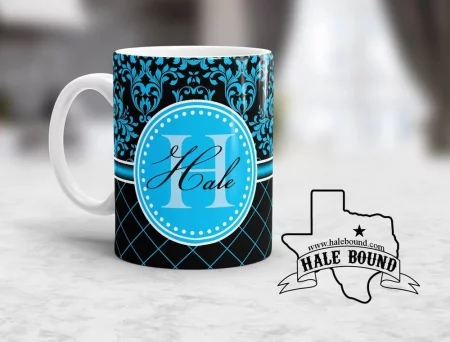 PS Pretty Floral-Diamond Monogram Mug Template