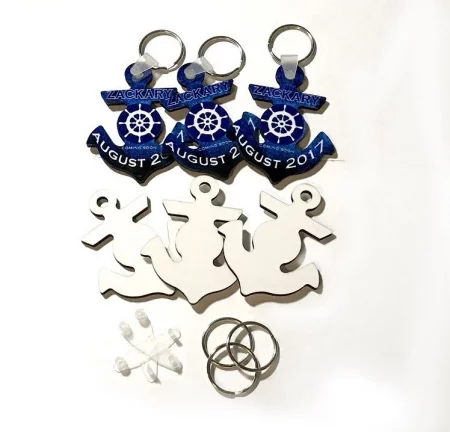 RTS MDF DBL SIDED ANCHOR KEY CHAINS